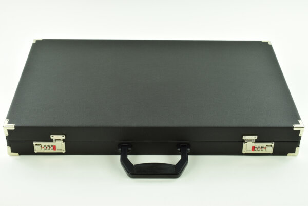 Sand-Black-White FTH Tournament Size Backgammon Board. 45mm Checkers - Image 5