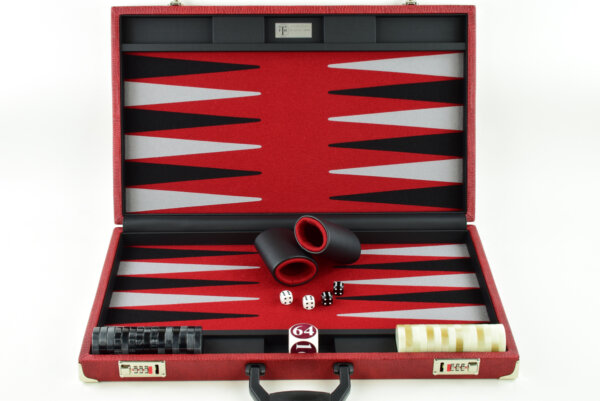 "Special Red Alligator" - Special Edition Red-Black-Gray FTH Tournament Size Backgammon Board - Image 2