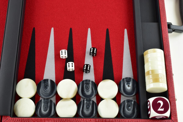 "Special Red Alligator" - Special Edition Red-Black-Gray FTH Tournament Size Backgammon Board - Image 3