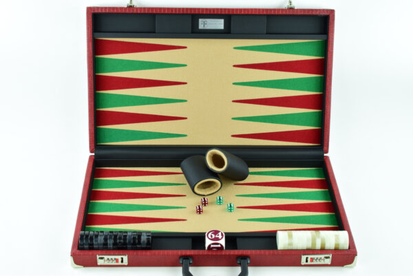 "Special Red Crocodile" - Special Edition Sand-Red-Green FTH Tournament Size Backgammon Board. 45mm Checkers - Image 2