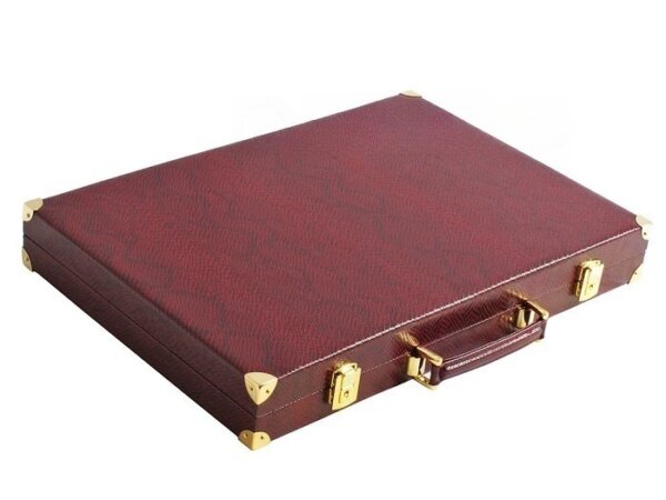 Hector Saxe Faux Snake Backgammon Set - Maroon - Image 6