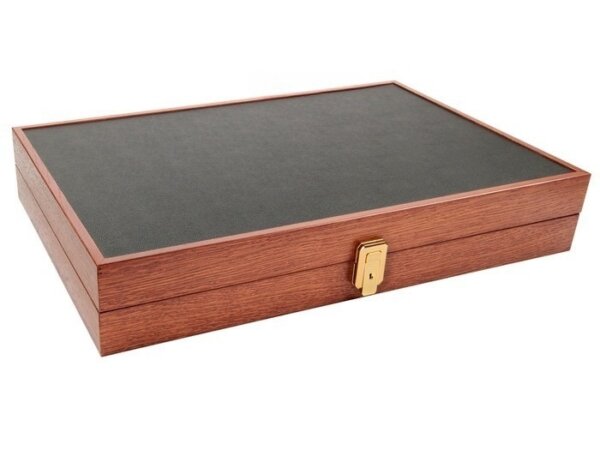 Zaza & Sacci® Folding Wood Backgammon Set - Model ZS-008 - Large - Leather/Mahogany - Image 6