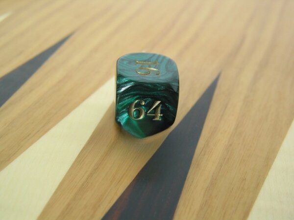 7/8 in. Backgammon Doubling Cube - Green Marbleized