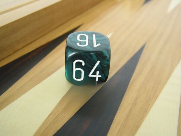 1 3/16 in. Backgammon Doubling Cube - Green Marbleized