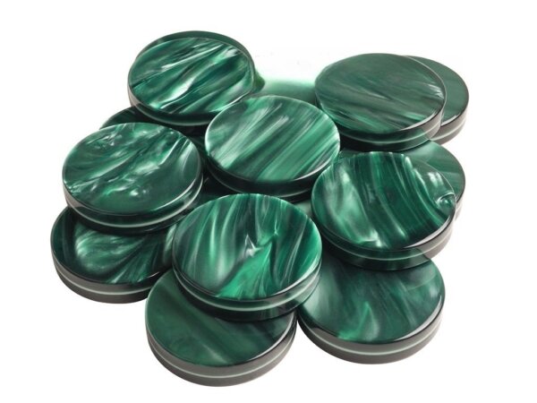 Weighted Backgammon Checkers - Pearled - Green - (1 3/4 in. Dia) - Roll of 15