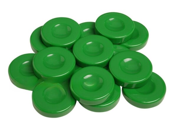 Backgammon Checkers - Opaque - Green - with Finger Dish - (1 3/4 in. Dia.) - Roll of 15