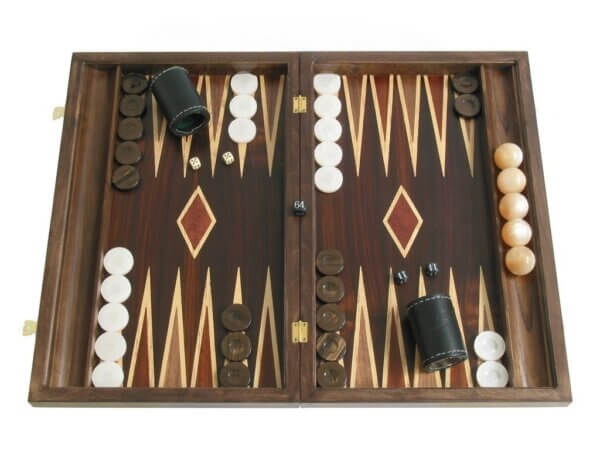 Kelempeki-Leather Backgammon Set with Racks