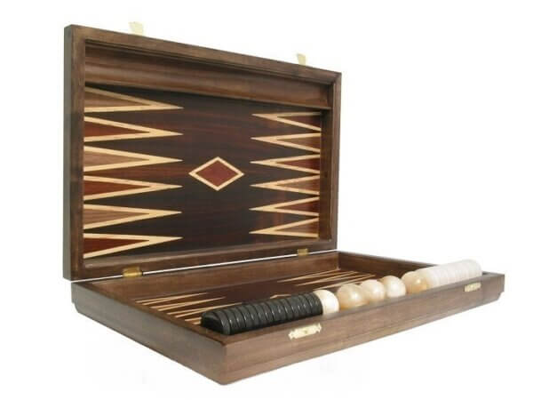 Kelempeki-Leather Backgammon Set with Racks - Image 2