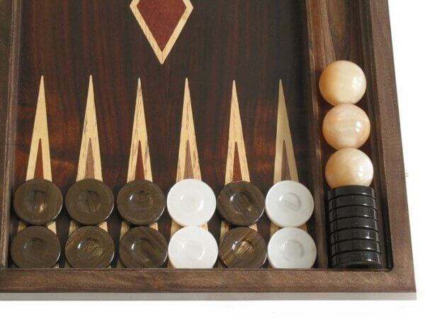 Kelempeki-Leather Backgammon Set with Racks - Image 4