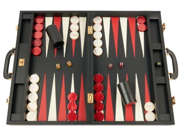 Zaza & Sacci® Leather Backgammon Set - Model ZS-501 - Medium - Black