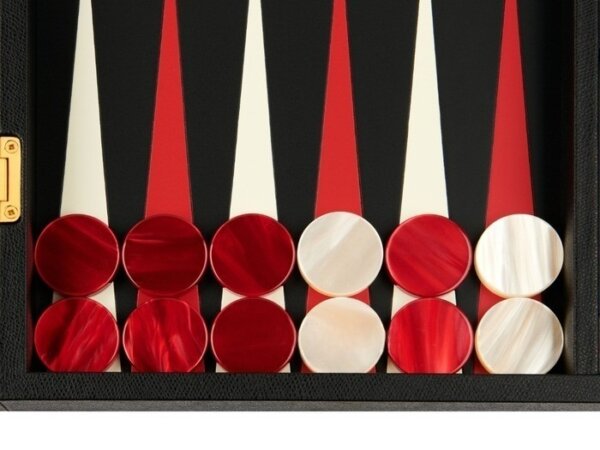 Zaza & Sacci® Leather Backgammon Set - Model ZS-501 - Medium - Black - Image 3
