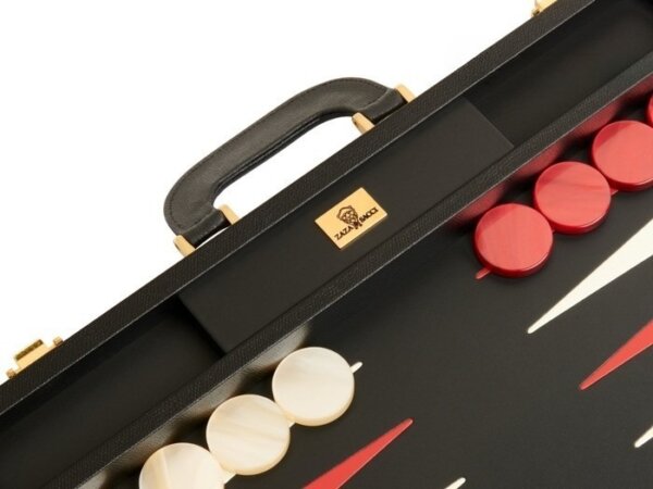 Zaza & Sacci® Leather Backgammon Set - Model ZS-501 - Medium - Black - Image 4