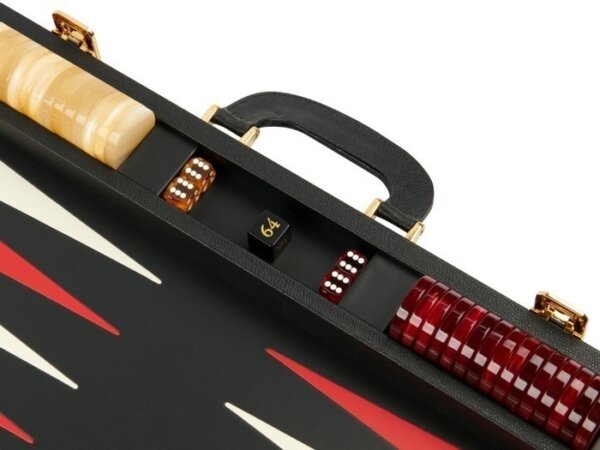 Zaza & Sacci® Leather Backgammon Set - Model ZS-501 - Medium - Black - Image 5
