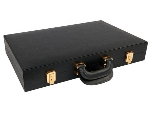 Zaza & Sacci® Leather Backgammon Set - Model ZS-501 - Medium - Black - Image 6