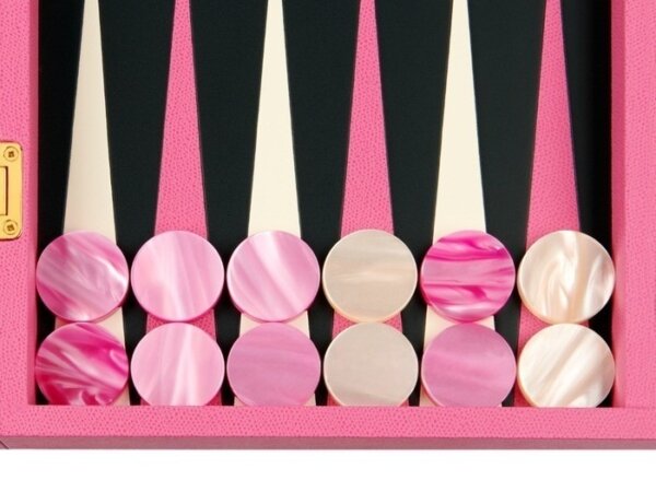 Zaza & Sacci® Leather Backgammon Set - Model ZS-501 - Medium - Pink - Image 3