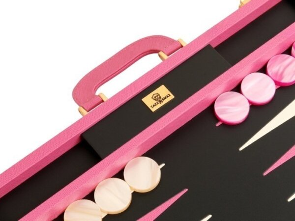 Zaza & Sacci® Leather Backgammon Set - Model ZS-501 - Medium - Pink - Image 4