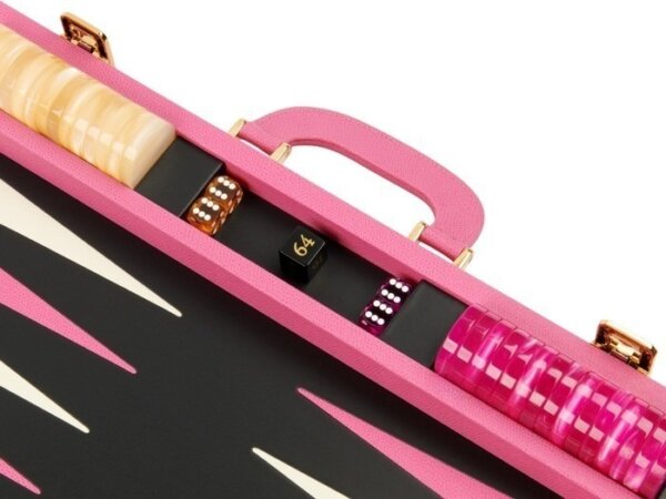 Zaza & Sacci® Leather Backgammon Set - Model ZS-501 - Medium - Pink - Image 5