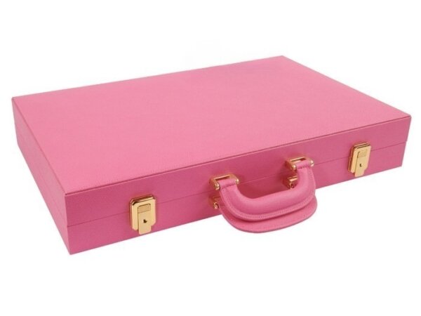 Zaza & Sacci® Leather Backgammon Set - Model ZS-501 - Medium - Pink - Image 6