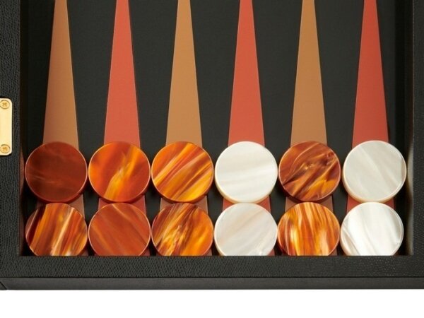 Zaza & Sacci® Leather Backgammon Set - Model ZS-612 - Large - Black - Image 3
