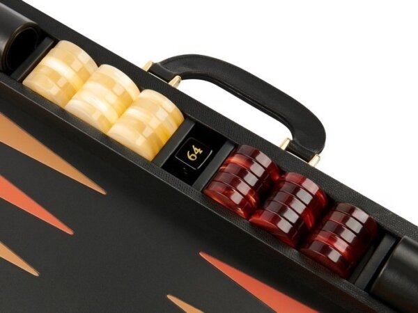 Zaza & Sacci® Leather Backgammon Set - Model ZS-612 - Large - Black - Image 5