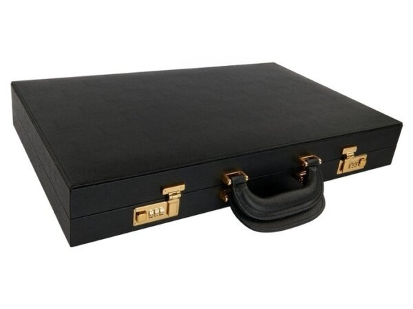 Zaza & Sacci® Leather Backgammon Set - Model ZS-612 - Large - Black - Image 6