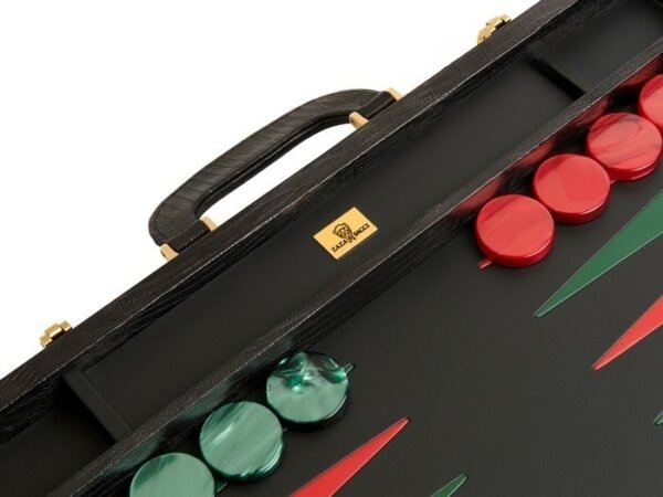 Zaza & Sacci® Leather Backgammon Set - Model ZS-612 - Large - Black Lizard II - Image 4