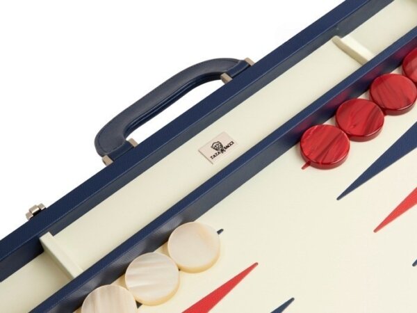 Zaza & Sacci® Leather Backgammon Set - Model ZS-612 - Large - Blue - Image 4