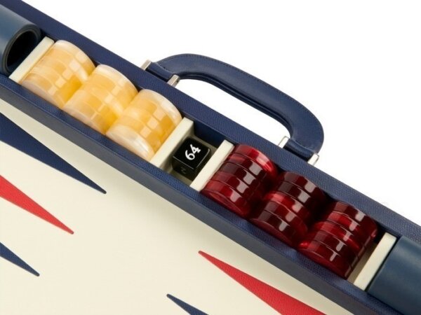 Zaza & Sacci® Leather Backgammon Set - Model ZS-612 - Large - Blue - Image 5