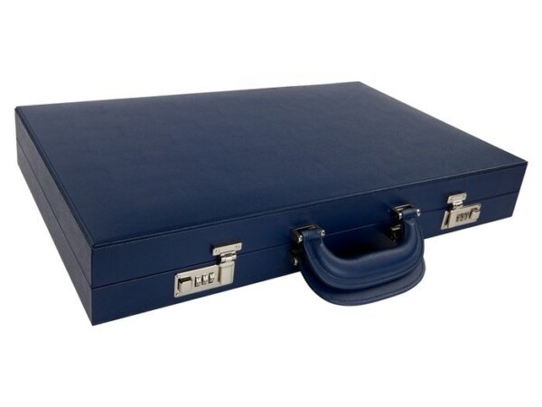 Zaza & Sacci® Leather Backgammon Set - Model ZS-612 - Large - Blue - Image 6