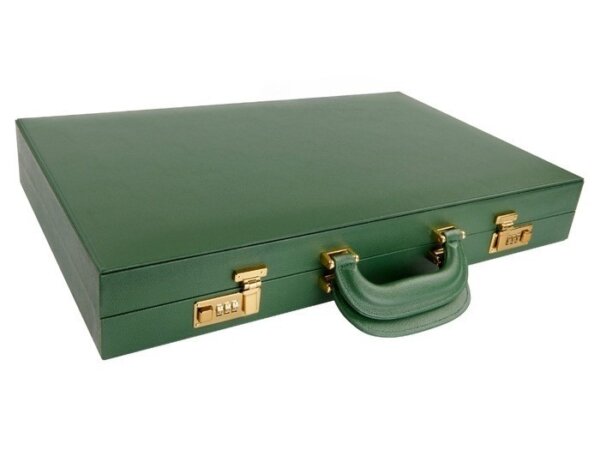 Zaza & Sacci® Leather Backgammon Set - Model ZS-612 - Large - Green - Image 6