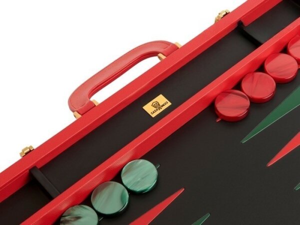 Zaza & Sacci® Leather Backgammon Set - Model ZS-612 - Large - Red - Image 4