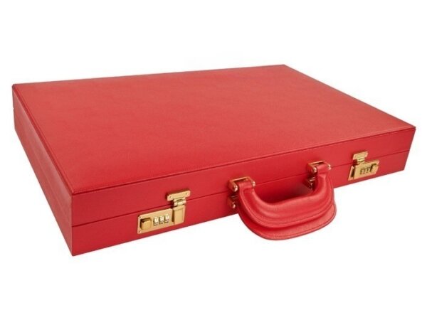 Zaza & Sacci® Leather Backgammon Set - Model ZS-612 - Large - Red - Image 6