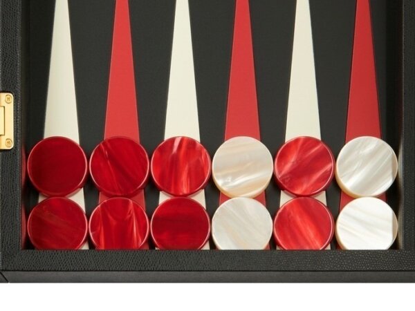 Zaza & Sacci® Leather Backgammon Set - Model ZS-612 - Large - Red and Black - Image 3