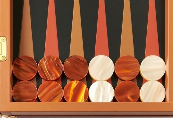 Zaza & Sacci® Leather Backgammon Set - Model ZS-888 - Large - Brown - Image 3