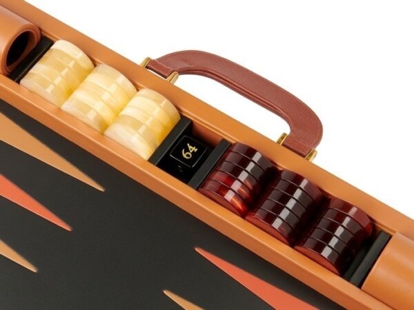 Zaza & Sacci® Leather Backgammon Set - Model ZS-888 - Large - Brown - Image 5