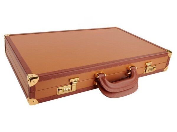 Zaza & Sacci® Leather Backgammon Set - Model ZS-888 - Large - Brown - Image 6