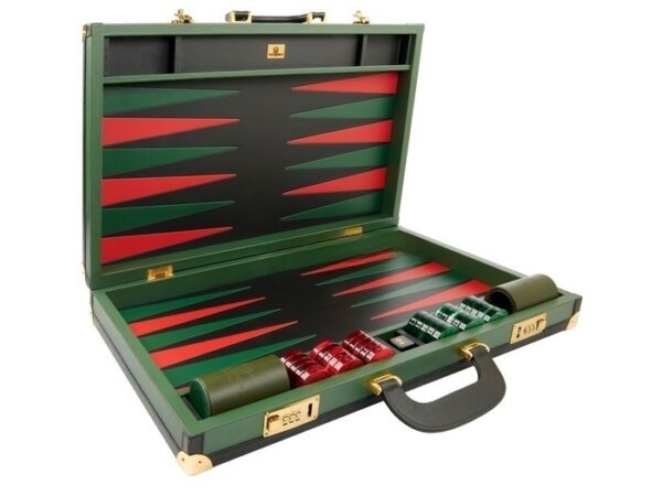 Zaza & Sacci® Leather Backgammon Set - Model ZS-888 - Large - Green - Image 2