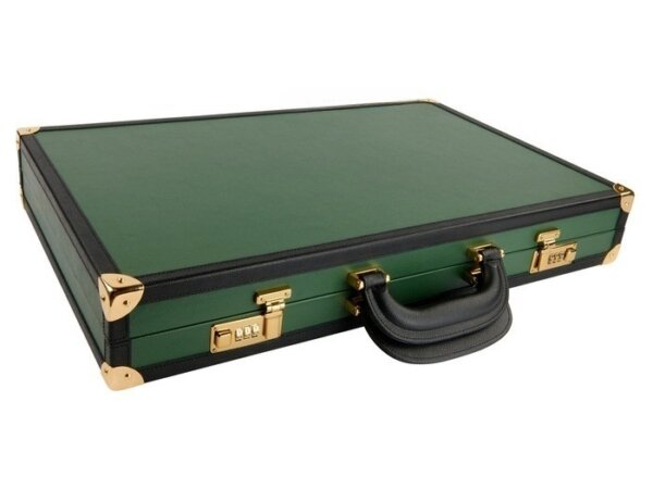 Zaza & Sacci® Leather Backgammon Set - Model ZS-888 - Large - Green - Image 6