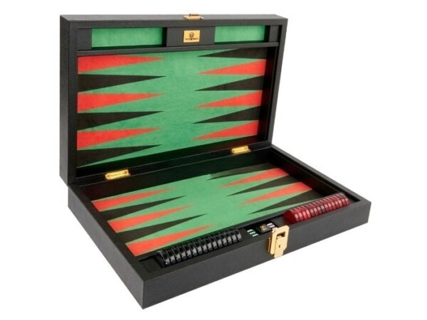 Zaza & Sacci® Leather/Microfiber Backgammon Set - Model ZS-305 - Small - Black - Image 2