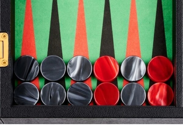 Zaza & Sacci® Leather/Microfiber Backgammon Set - Model ZS-305 - Small - Black - Image 3