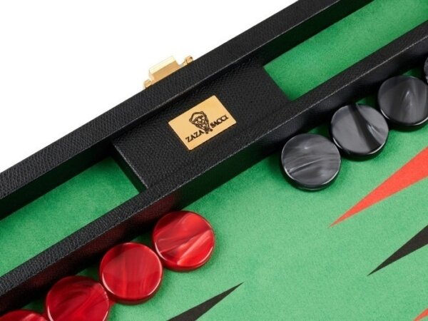 Zaza & Sacci® Leather/Microfiber Backgammon Set - Model ZS-305 - Small - Black - Image 4