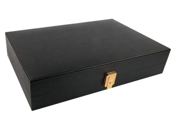 Zaza & Sacci® Leather/Microfiber Backgammon Set - Model ZS-305 - Small - Black - Image 6