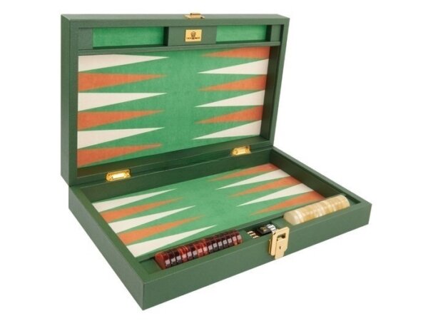 Zaza & Sacci® Leather/Microfiber Backgammon Set - Model ZS-305 - Small - Green - Image 2