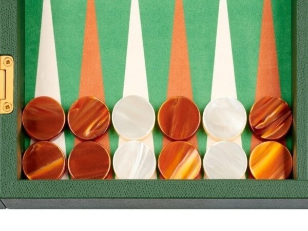 Zaza & Sacci® Leather/Microfiber Backgammon Set - Model ZS-305 - Small - Green - Image 3