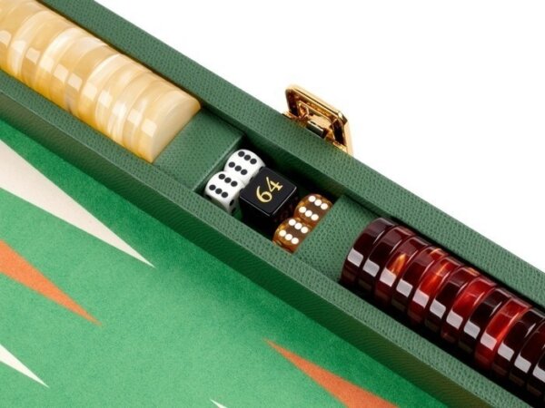 Zaza & Sacci® Leather/Microfiber Backgammon Set - Model ZS-305 - Small - Green - Image 5