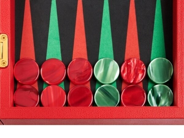 Zaza & Sacci® Leather/Microfiber Backgammon Set - Model ZS-305 - Small - Red - Image 3