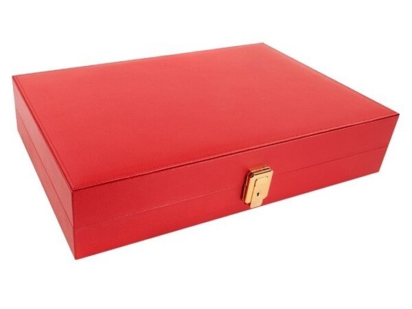 Zaza & Sacci® Leather/Microfiber Backgammon Set - Model ZS-305 - Small - Red - Image 6