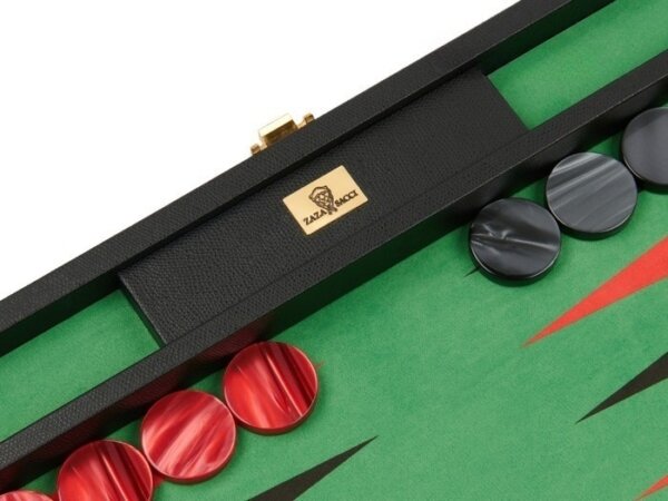 Zaza & Sacci® Leather/Microfiber Backgammon Set - Model ZS-425 - Black - Image 4