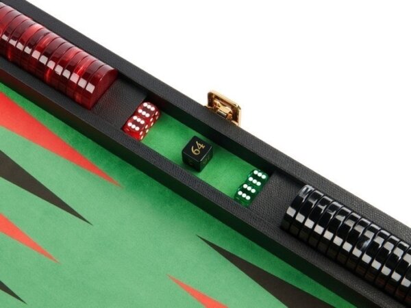 Zaza & Sacci® Leather/Microfiber Backgammon Set - Model ZS-425 - Black - Image 5