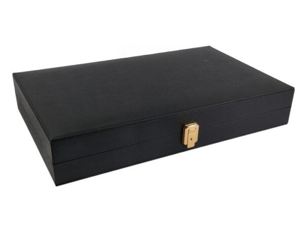 Zaza & Sacci® Leather/Microfiber Backgammon Set - Model ZS-425 - Black - Image 6
